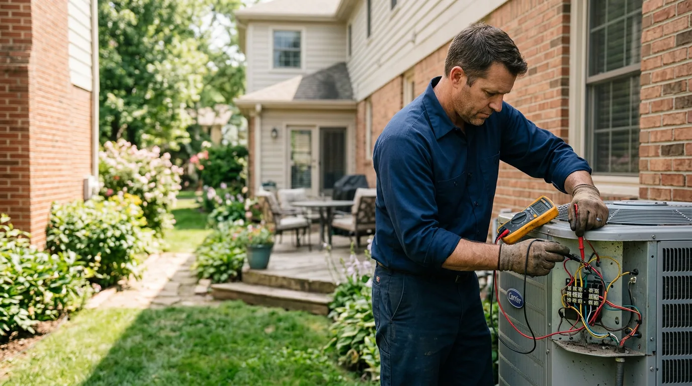 HVAC technician working near Prairie City, IL